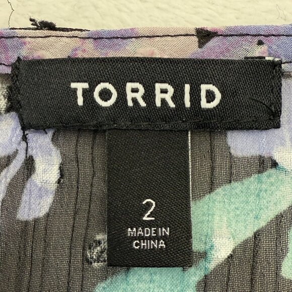 Torrid Ruffle Kimono Chiffon Clip Dot Women +2 Floral Black - Picture 6 of 10